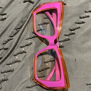 Pink and Orange Geometric Sunglasses